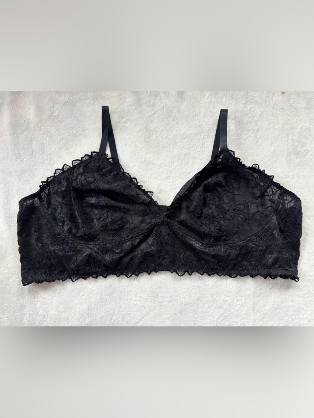 Torrid Black Floral Lace Bralette Bra Strappy Sheer Mesh Size 6 / 6X